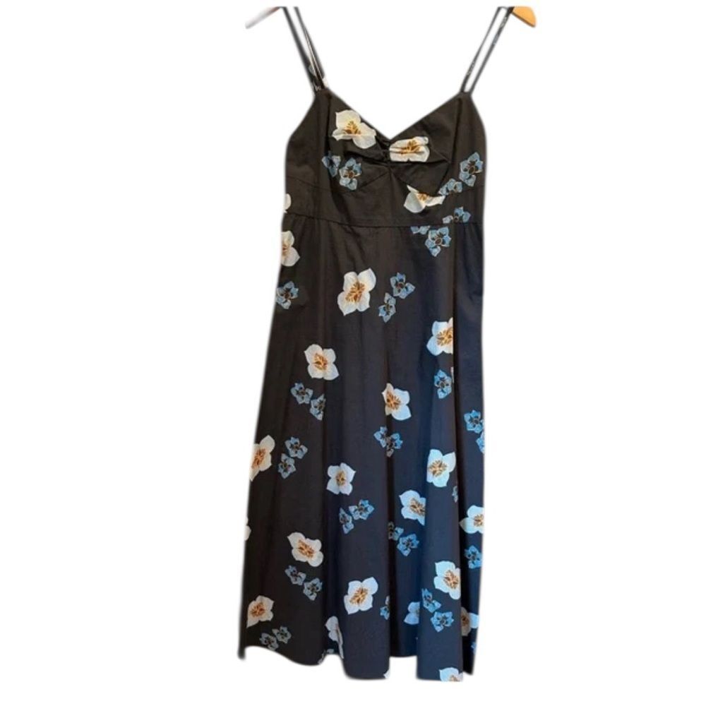 No. 6 silk blue floral MIDI dress size 2